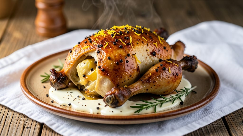 Baked Lemon Pepper Whole Chicken Recipe: Crispy Skin, Juicy Meat in One Pan
