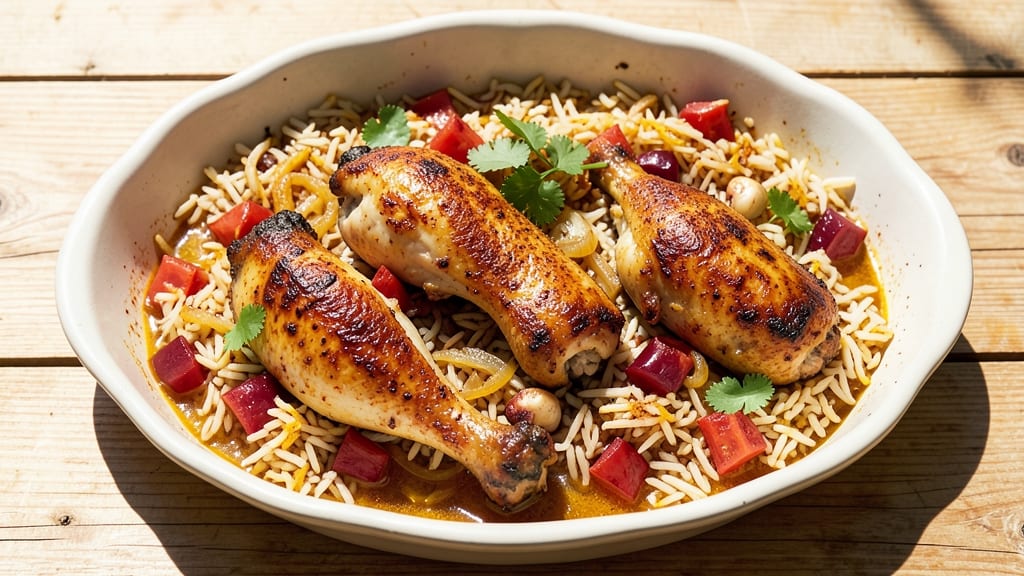 Baked Spanish Chicken And Rice Recipe: Saffron-Infused Paella-Style One-Pan Dinner
