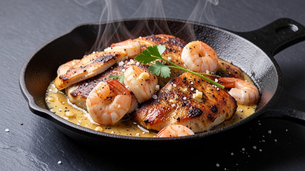 Applebee's Sizzling Chicken And Shrimp Recipe: Pan-Seared Crisp With Garlic Butter Glaze