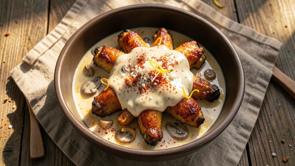Baked Chicken Wings Recipe With Cream of Mushroom Soup: Parmesan-Crusted Crunch and Creamy Center Fusion