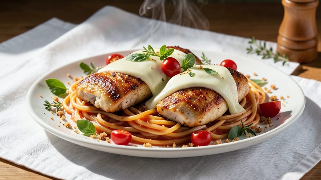Baked Chicken Parmesan Spaghetti Recipe: Cheesy Crust Meets Al Dente Noodles in One Pan