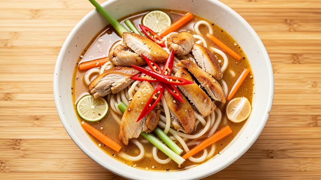 Asian Style Chicken Noodle Soup Recipe: Fragrant Ginger-Lemongrass Broth with Silky Noodles