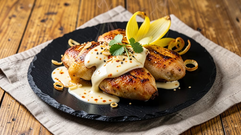 Banana Blossom Chicken Recipe: Crispy Petals and Herbed Cream Sauce Harmony