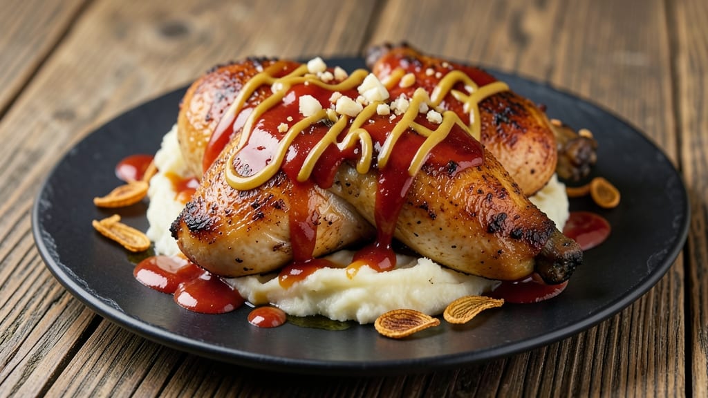 Baked Chicken With Mustard and Ketchup Recipe: Glazed Crispy Skin and Tangy Sweet Bites