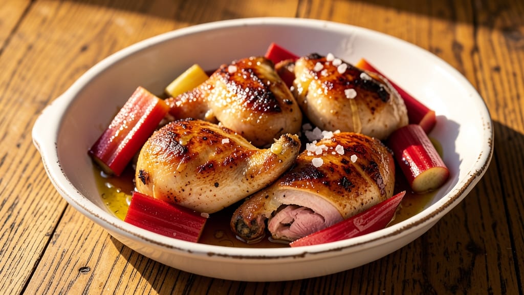 Baked Chicken and Rhubarb Recipe: Tart-Sweet Balance in One Pan