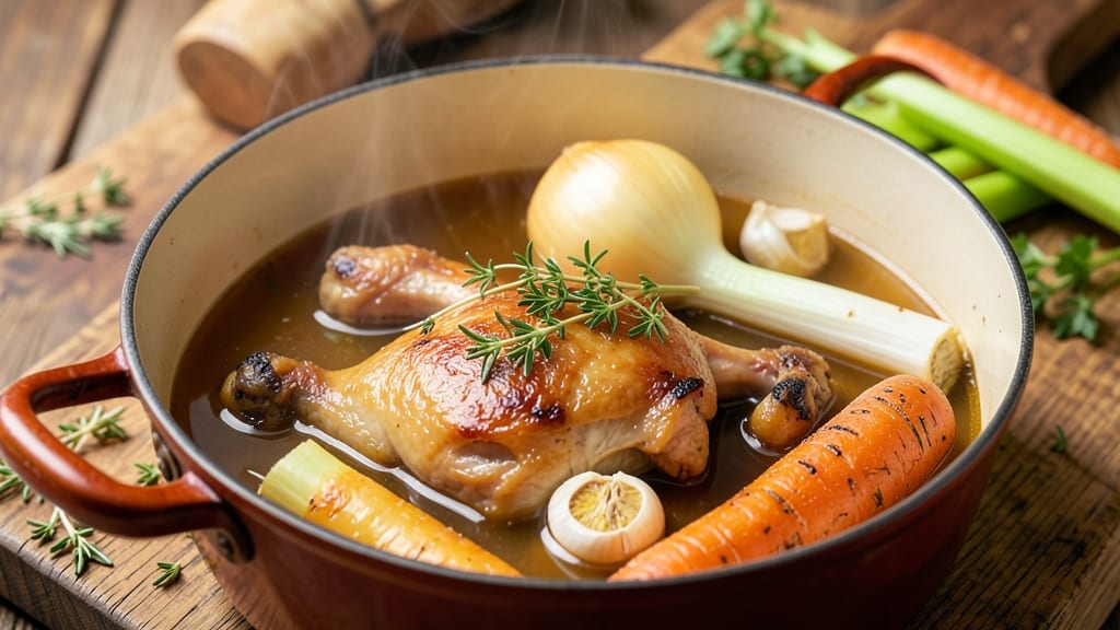 Alton Brown's Chicken Stock Recipe: Celery-Crusted Richness in One Pot