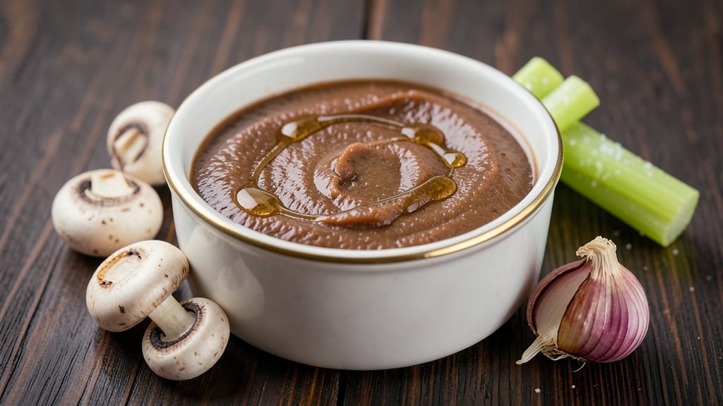 Basic Chicken Liver Pâté Recipe: Crisp Celery Top Over Silky Mushroom Spread