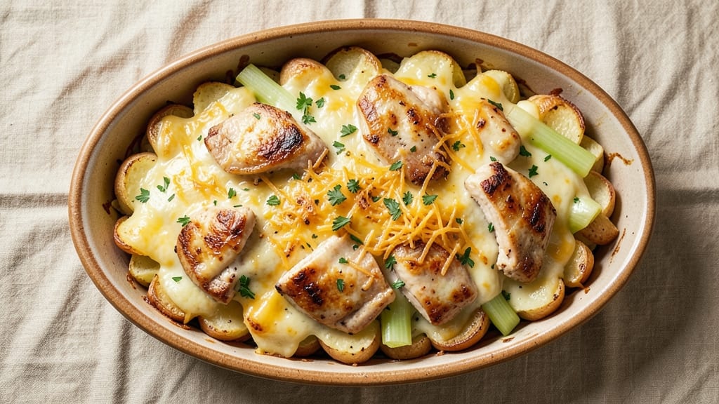 Betty Crocker Au Gratin Potatoes Chicken Recipe: Celery-Crusted Crunch Over Creamy Mushroom Filling