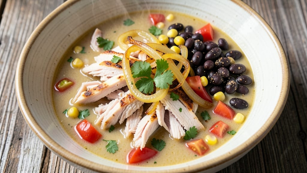 BJ's Chicken Tortilla Soup Copycat Recipe: Crispy Celery Crown Over Spiced Chicken & Corn