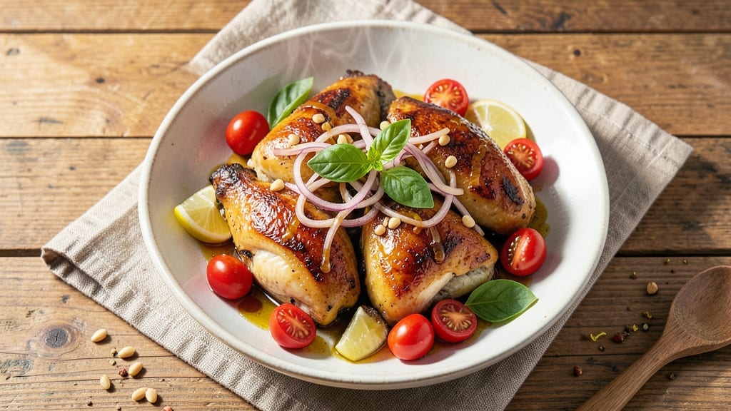 Baked Chicken Thighs Mediterranean Recipe: Lemon-Garlic Crisp With Herbed Olive Oil Magic