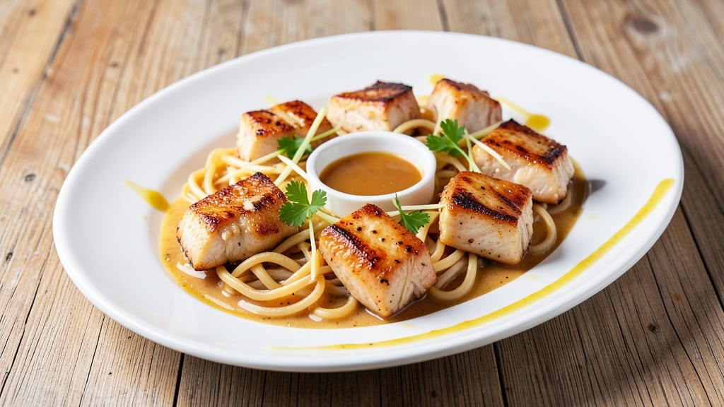 Campbell's Chicken À La King Recipe: Crispy Celery Crown Over Creamy Mushroom Noodles
