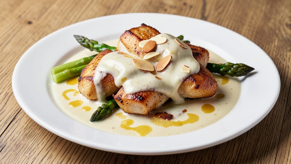 Campbell's Cream of Asparagus Chicken Recipe: Crispy Celery Crown Over Silky Creamy Sauce