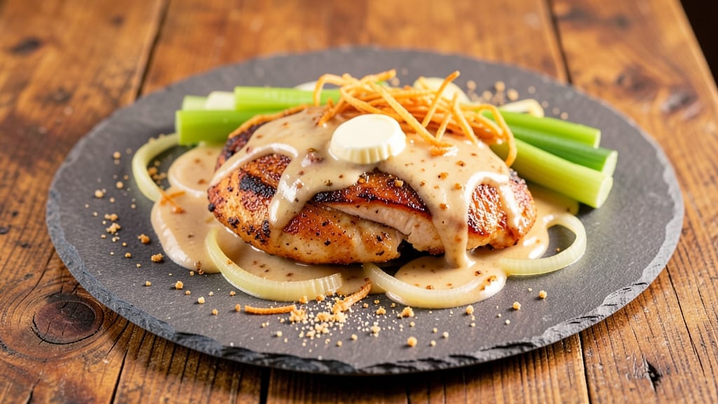 Campbell's French Fried Onion Chicken Recipe: Celery-Crusted Crunch Over Creamy Mushroom Gravy
