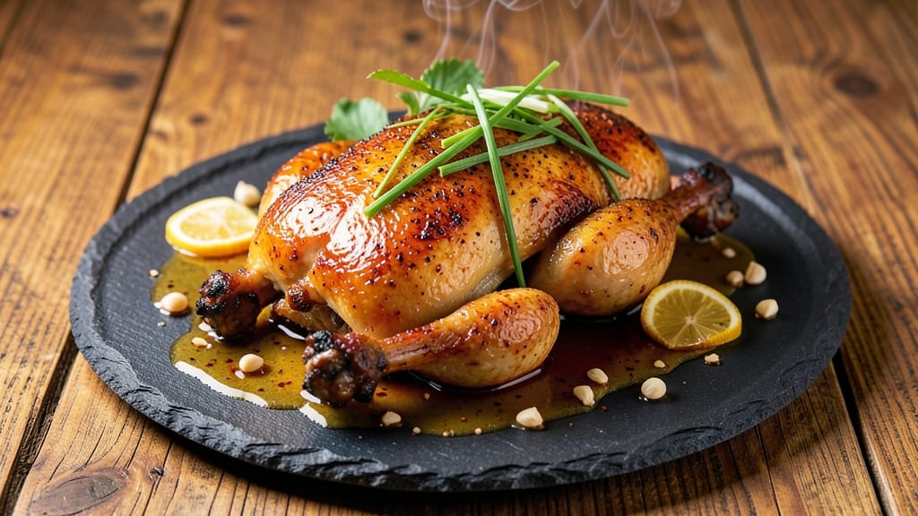 Asian Style Roast Chicken Recipe: Five-Spice Glazed Crisp With Juicy Centers