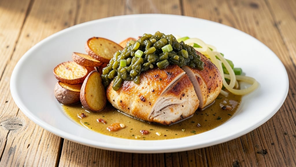 Chicken Sauerkraut Potatoes Recipe: Crispy Celery Crown Over Savory One-Pot