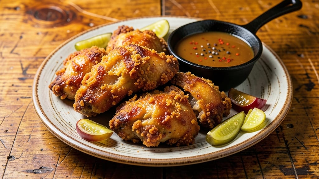 Church's Fried Chicken Recipe: Crispy Celery Crown Over Creamy Mushroom Gravy
