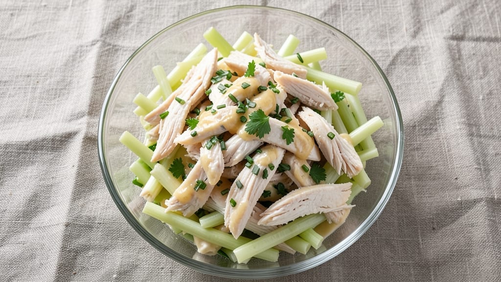 Copycat Sam's Club Rotisserie Chicken Salad Recipe: Crispy Celery Top Over Creamy Ranch Magic