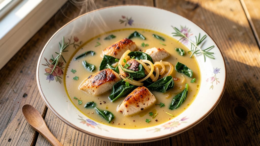Au Bon Pain Chicken Florentine Soup Recipe: Herb-Infused Spinach and Chicken Velvety Delight