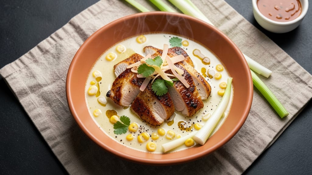 Asian Chicken and Corn Soup Recipe: Fragrant Coconut-Lemongrass Broth With Silky Noodles