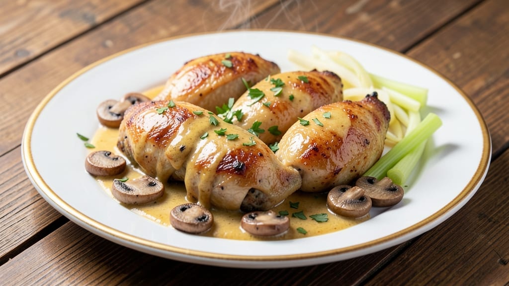 Velveeta Chicken Recipe: Celery-Topped Creamy Mushroom One-Pot
